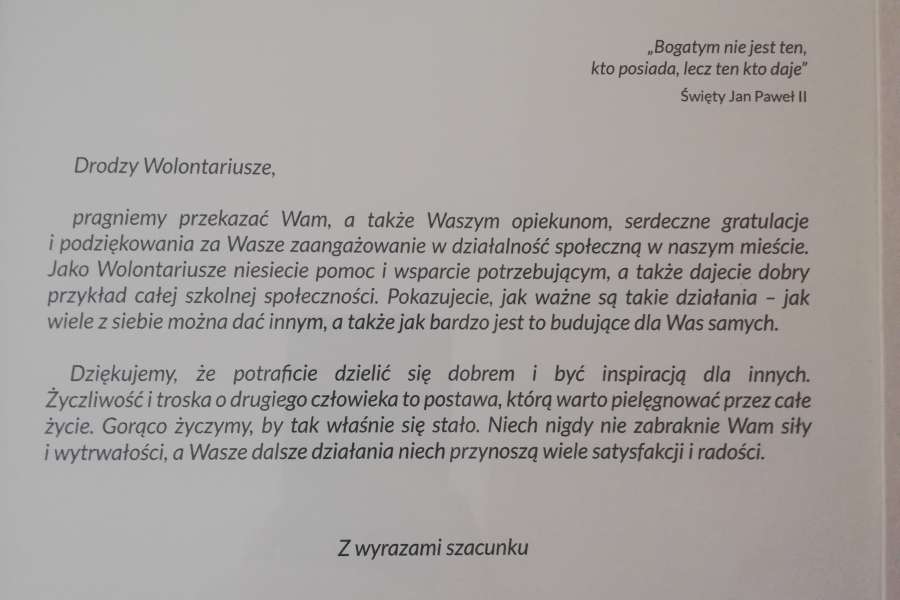 Szkolne Koło Wolontariatu
